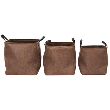 Lot de 3 Paniers de Rangement "Avida" 36cm Marron