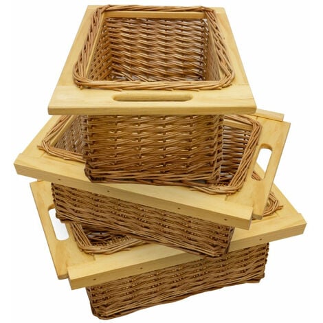 Panier de rangement en rotin avec couvercle - 36x42x31 - ON RANGE TOUT