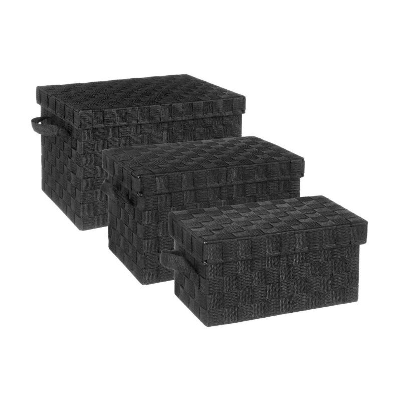 Five Simply Smart - Lot de 3 Paniers de Rangement 'Déco' 40cm Noir