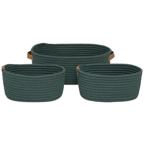 Lot de 3 Paniers de Rangement "Duo" 35cm Vert