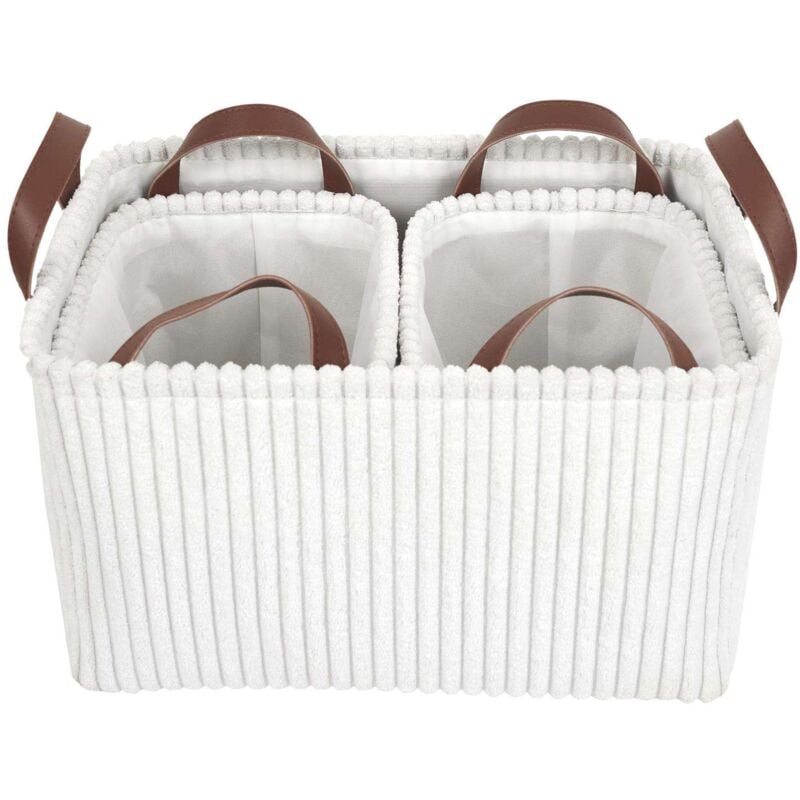 Lot de 3 paniers de rangement en tissu côtelé