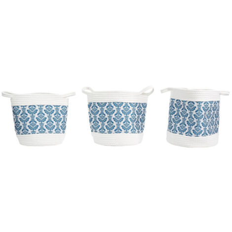 Lot de 3 Paniers de Rangement "Jaïpur" 31cm Bleu