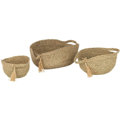 Lot de 3 Paniers de Rangement "Joan" 33cm Naturel