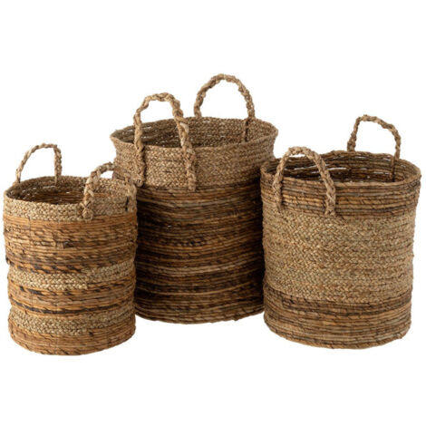 Lot de 3 Paniers de Rangement "Lucie" 58cm Naturel