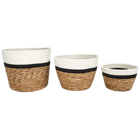 Lot de 3 Paniers de Rangement "Mirage" 26cm Naturel