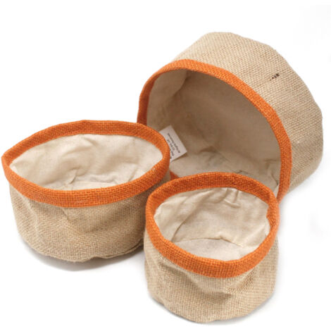 Lot de 3 paniers en jute naturel - Curcuma- Vendu par 1