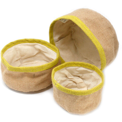 Lot de 3 Paniers en Jute Naturel - Olive- Vendu par 1