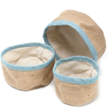 Lot de 3 paniers en jute naturel - Sarcelle- Vendu par 1
