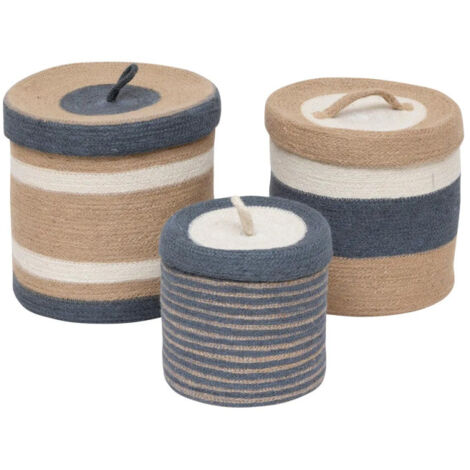 Lot de 3 Paniers en Jute "Océane" 27cm Multicolore
