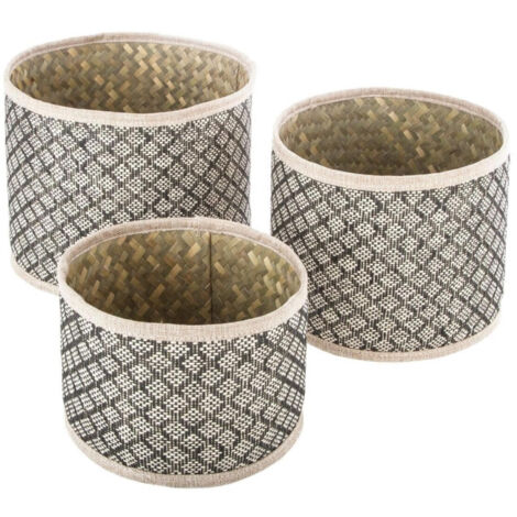 Lot de 3 Paniers en Osier "Nomade" 24cm Naturel