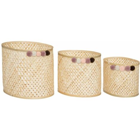 Lot de 3 Paniers Enfant Campagne 38cm Beige