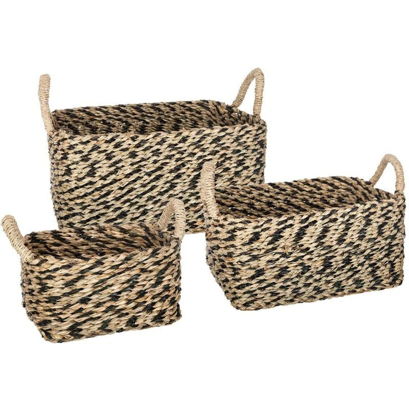 Set de 3 paniers Etnik roseau L24 34 44cm Atmosphera créateur d'intérieur