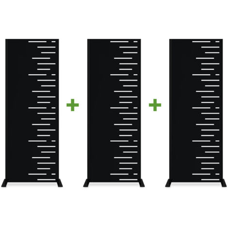 Lot de 3 panneaux décoratifs ARLBERG Noir H.160cm motifs côté droit
