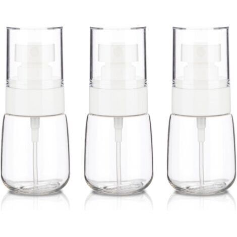 Lot de 3 petits flacons vaporisateurs de voyage, 30 ml, flacons vaporisateurs de voyage vides, mini flacons vaporisateurs en plastique à brume fine