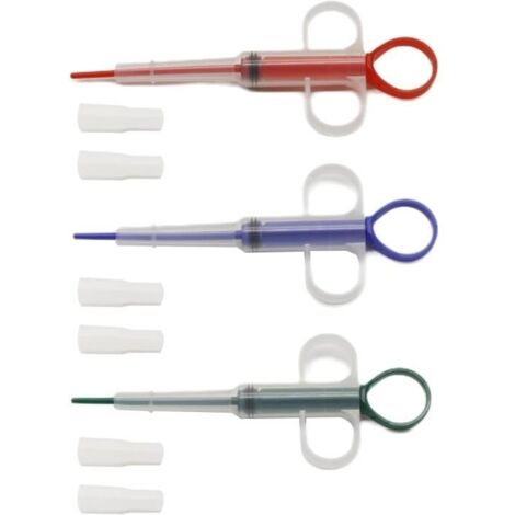 Lot de 3 pilules pour chat - Seringue de nourriture pour chats et animaux de compagnie - Pour petits animaux de compagnie