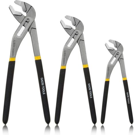 Lot de 3 Pince Multiprise Réglable, Pinces Pour Pompe à Eau 200mm/250mm/300mm - Acier au Chrome Vanadium - Traitement Antirou