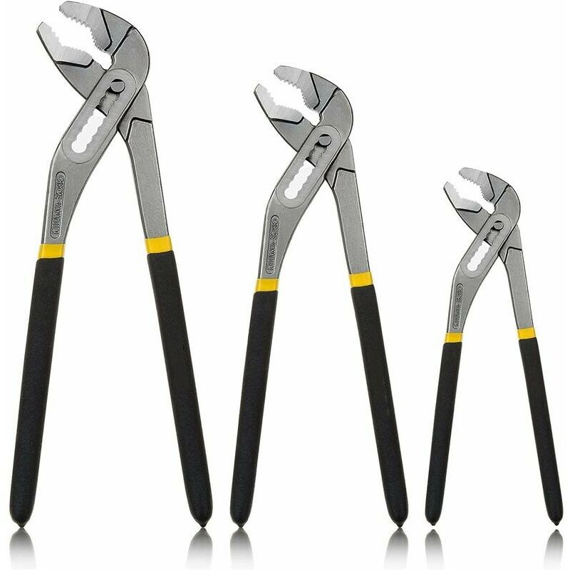 Gabrielle Lot de 3 Pince Multiprise Réglable Serrage Rapide, Pinces Multiprise 200, 250 et 300 mm, Pince à Pompe à Eau, Poignées avec Revêtement