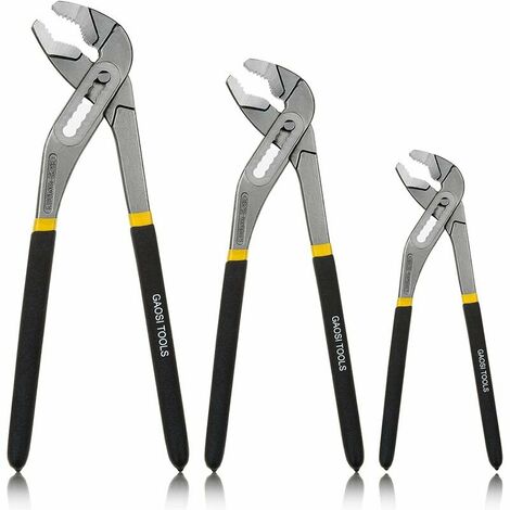 Lot de 3 Pince Multiprise Réglable Serrage Rapide, Pinces Multiprise 200, 250 et 300 MM, Pince à Pompe à Eau, Poignées avec Revêtement Double - ‎Acier Vanadium Chrome
