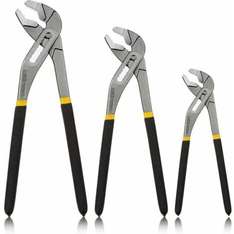 Lot de 3 Pince Multiprise Réglable Serrage Rapide, Pinces Multiprise 200, 250 et 300 MM, Pince à Pompe à Eau, Poignées avec Revêtement Double - ‎Acier Vanadium Chrome