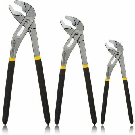 Lot de 3 Pince Multiprise Réglable Serrage Rapide, Pinces Multiprise 200, 250 et 300 MM, Pince à Pompe à Eau, Poignées avec Revêtement Double - ‎Acier Vanadium Chrome