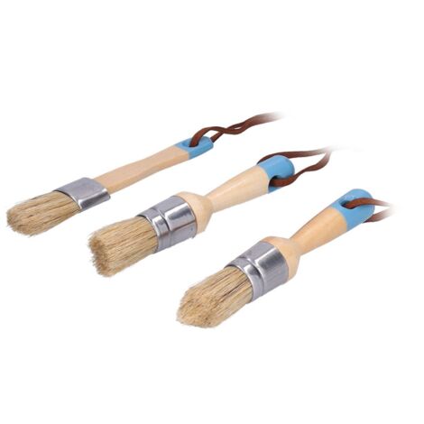 Lot de 3 pinceaux à manche en bois pour la peinture de meubles et de murs, projets de bricolage et décoration intérieure