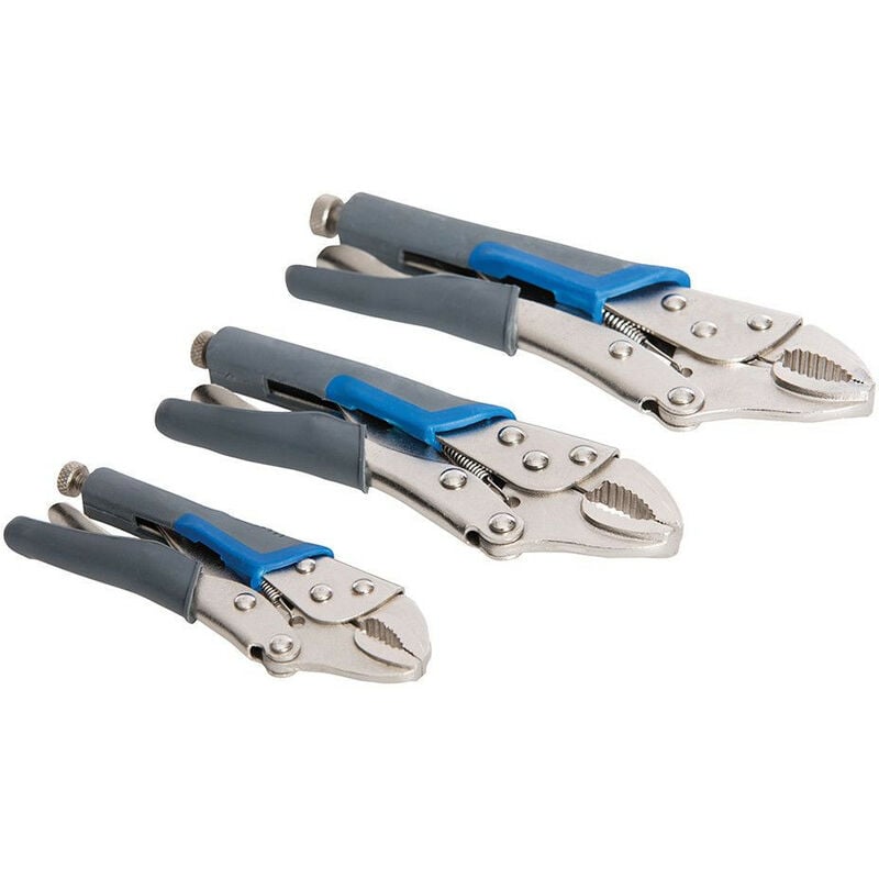 Silverline - Super promo 3 pinces autobloquantes poignees caoutchoutees - 130, 170 et 210 mm
