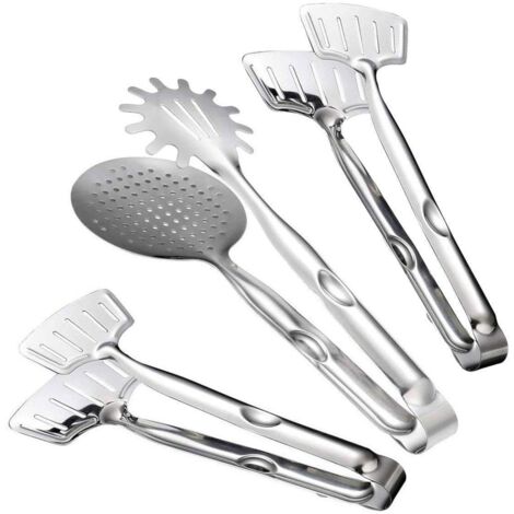 Lot de 3 pinces de cuisine multifonctions en acier inoxydable pour le service et la préparation des repas