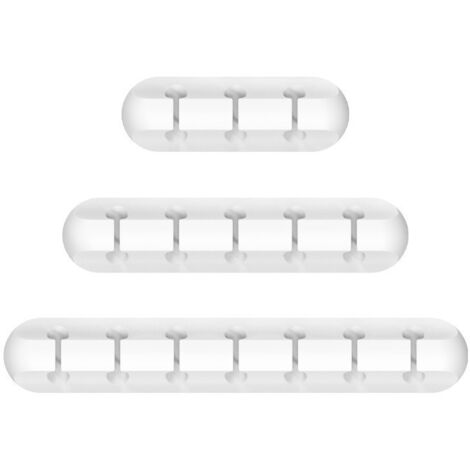 Lot de 3 pinces universelles pour câbles de bureau, de voiture et de maison - Organiseur de câbles pour câbles USB et d'ordinateur - Blanc