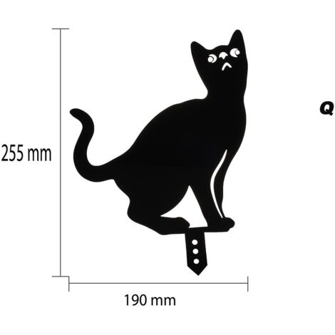 Lot de 3 piquets décoratifs en forme de chat noir pour jardin, pelouse et allée  cadeau artistique idéal pour les fêtes et festivals.