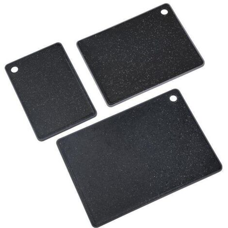 Lot de 3 planches à découper noires