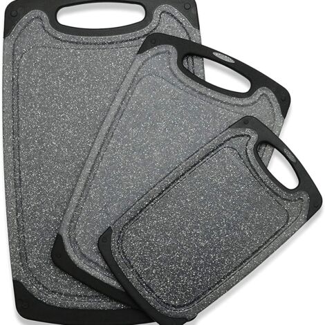 Lot de 3 planches à découper – ustensiles de cuisine – planches en plastique noir
