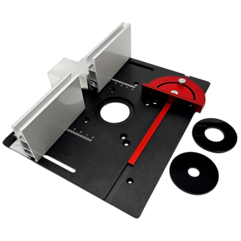 Lifcausal - Lot de 3 plaques d'insertion de table de toupie en alliage d'aluminium pour fraisage du bois, planche à bascule, machine de coupe,