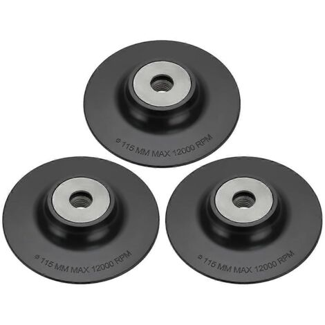 Lot de 3 plateaux de support en plastique pour meuleuse d'angle, diamètre 115 mm (voir photo)