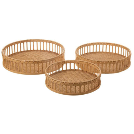 Lot de 3 Plateaux Déco "Ronds" 47cm Naturel