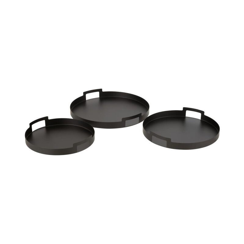 Lot de 3 Plateaux en Métal 'Mathew' 45cm Noir