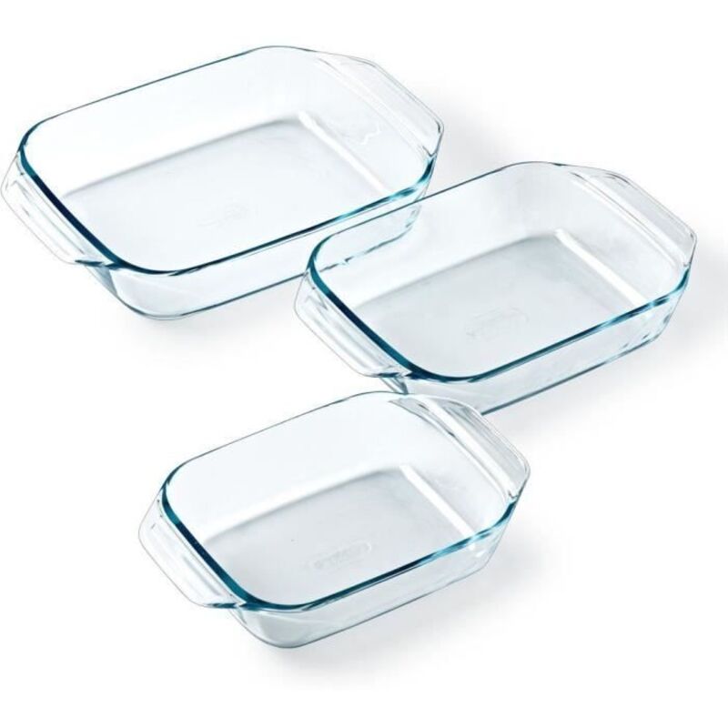 Lot de 3 plats à four PYREX Verre Rectangulaire Irrésistible 20 25 28 cm - vue 3