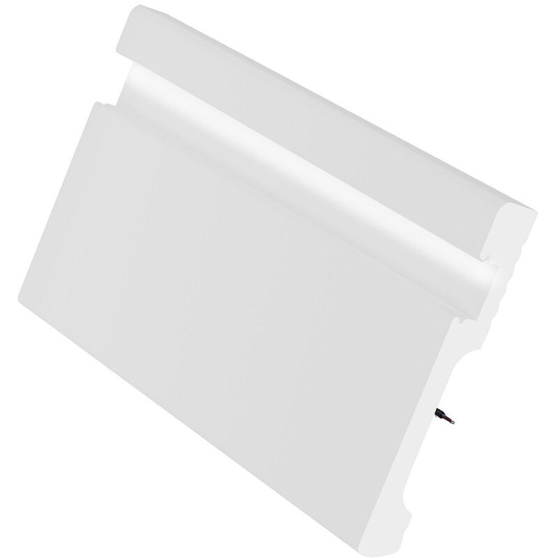 Vente-unique - Lot de 3 plinthes en polystyrène L290 x l1.8 x H12 cm blanc - ateno