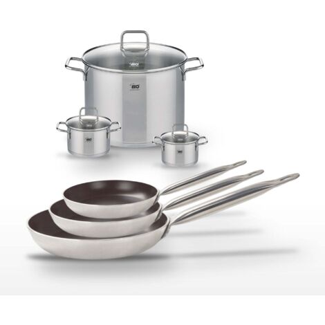 Lot de 3 Poêles 24/28/32 cm Elo Bistro Line et 3 Faitouts Elo Citrin