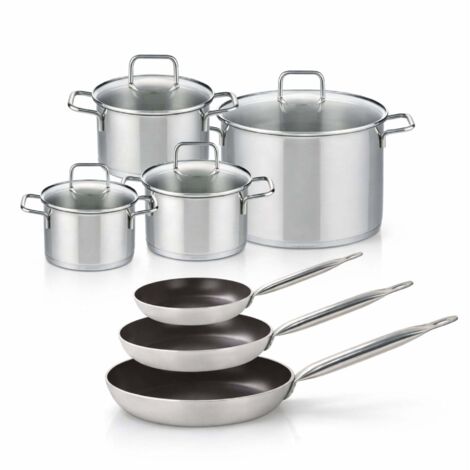 Lot de 3 Poêles 24/28/32 cm Elo Bistro Line et 4 Faitouts 12/14/20/26 cm Elo Citrin