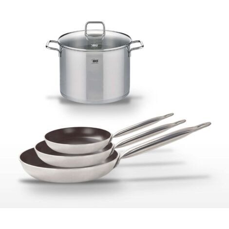 Lot de 3 Poêles 24/28/32 cm Elo Bistro Line et Faitout 26 cm Elo
