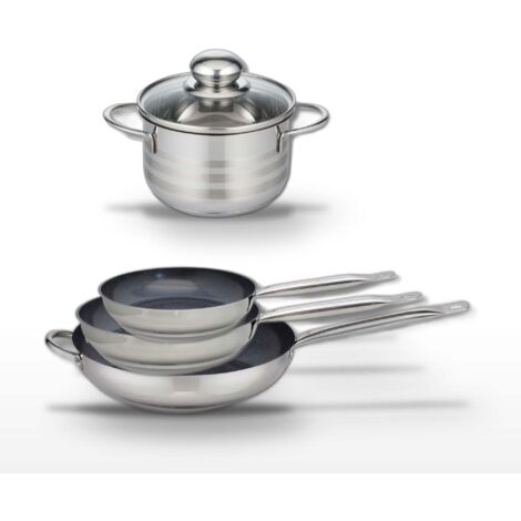 Lot de 3 Poêles 24/28/32 cm Elo Profi Therm Platinum et Faitout 14 cm