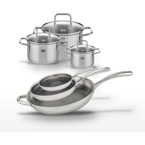 Lot de 3 Poêles 24/28/32 cm et 3 Faitouts 12/16/20 cm Elo Relief Evolution