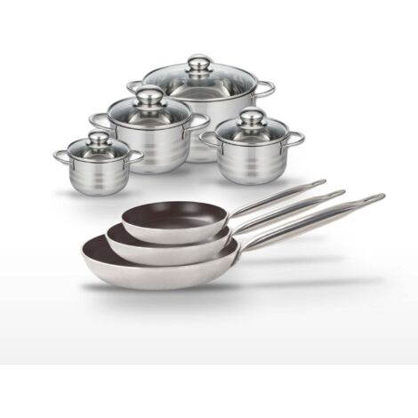Lot de 3 Poêles 24/28/32cm et 4 Faitouts 12/14/16/20cm Elo Bistro Line