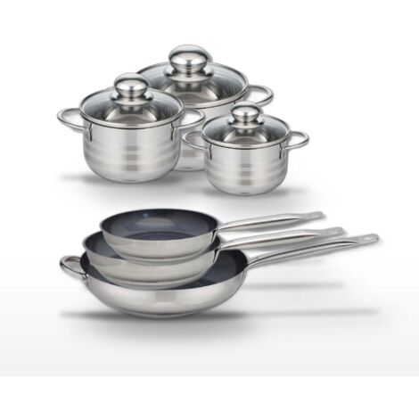Lot de 3 Poêles céramique Elo Profi Therm Platinum et 3 Faitouts Elo Brillant