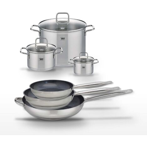 Lot de 3 Poêles céramique Elo Profi Therm Platinum et 3 Faitouts Elo Citrin