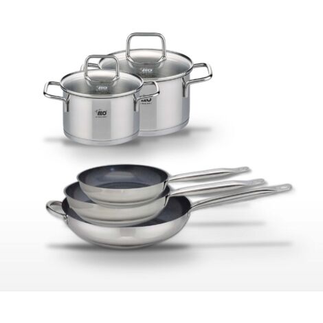 Lot de 3 Poêles céramique sans PFAS 24/28/32 cm Elo Profi Therm Platinum et 2 Faitouts
