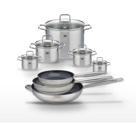 Lot de 3 Poêles céramiques Elo Profi Therm Platinum 24/28/32 cm et 5 Faitouts Elo Citrin