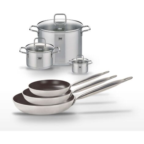 Lot de 3 Poêles Elo Bistro Line 24/28/32 cm et 3 Faitouts Elo Citrin 12/20/26 cm