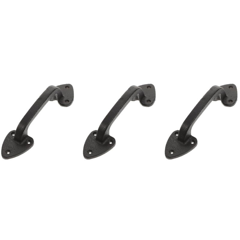 Lot de 3 poignées de porte de grange noires pour portails en bois