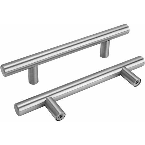Lot de 3 poignées de porte Poignées de placard de cuisine Acier inoxydable - Pas de 96mm